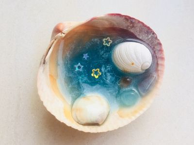 手工制作贝壳里的蔚蓝海洋