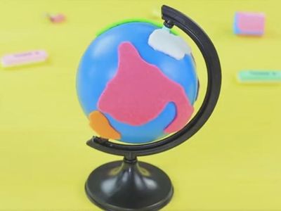 DIY早教辨色简版地球仪做法