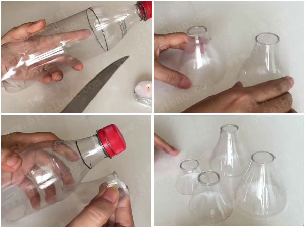 饮料瓶废物利用做复古浮雕花瓶DIY教学
