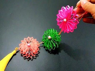 折纸DIY好看立体雪花拉花吊饰