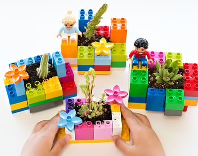 LEGO积木DIY多姿多彩童趣乐高花盆教程