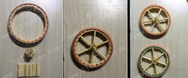 一次性筷子制作复古单车模型 - 废物利用手工diy小制作 - 51费宝网