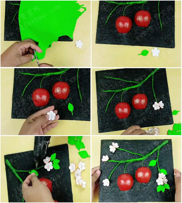 旧木板手工制作红苹果装饰画的diy教程