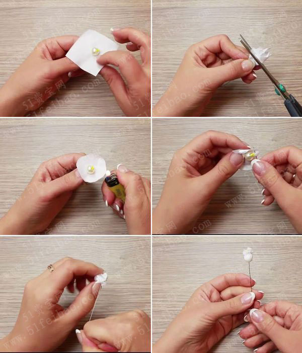diy丝带装饰教程,好看的铃兰花胸花手工制作详解