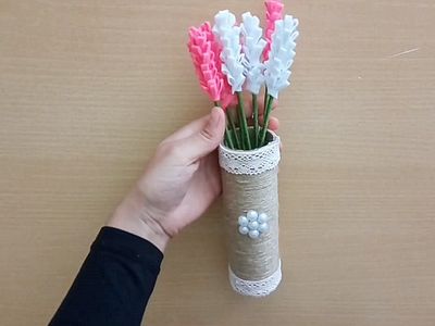 DIY纸筒永生风信子瓶栽摆件