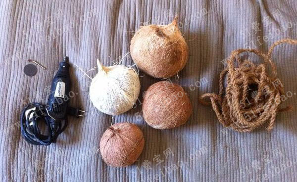 用椰子壳diy一个不要钱的人造鸟穴