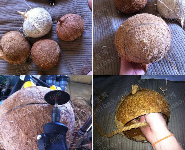 用椰子壳diy一个不要钱的人造鸟穴