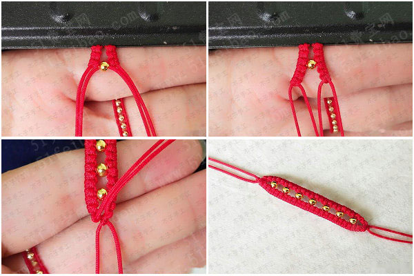 diy母亲节礼物,绳编漂亮红绳戒指编织方法