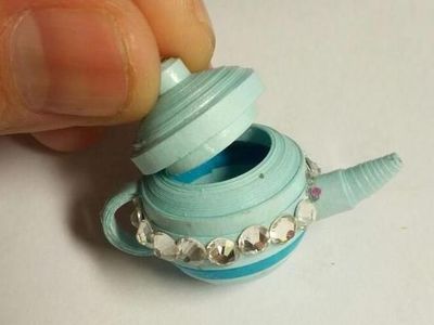 DIY纸艺手办摆件,衍纸茶壶的制作图