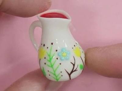 手工软陶制作DIY，做微型软陶器皿果汁壶