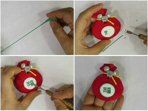 diy粘土玩偶教程动手做鼠年福袋节日手工