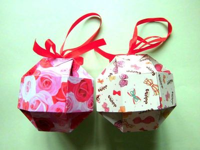 手工折纸大全，折纸八面玲珑绣球礼盒做法