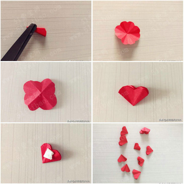 儿童手工制作,爱心花朵束贺卡的详细制作教程