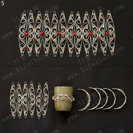 金属丝编织金色玲珑球圣诞球挂饰