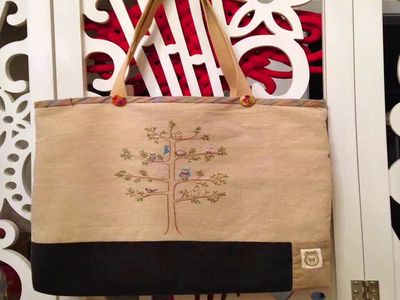 手工布艺简单作品,带刺绣图的漂亮环保