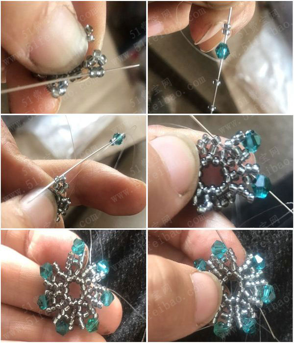 diy精美的串珠手工饰品,小清新花朵串珠的编法图解