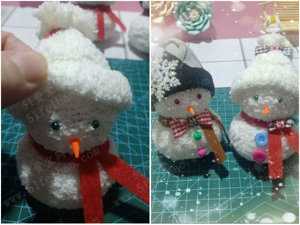 手工DIY详细教程，毛巾袜秒变圣诞节里的雪人宝宝