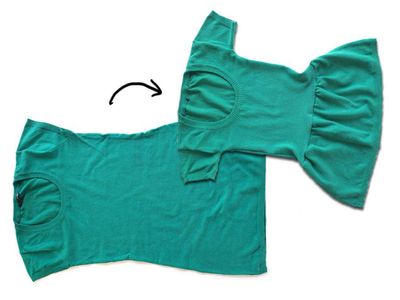 旧T恤DIY 改造女童连衣裙做法