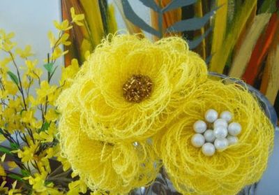 怎么做粗麻布疏眼花瓣花朵
