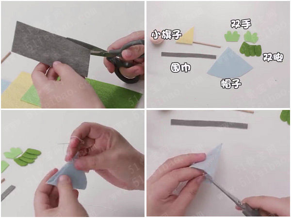 diy松塔精灵圣诞节旗手人偶 废旧物品手工制作 51费宝网