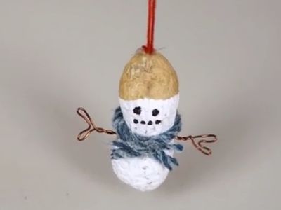 花生壳的作用!手工DIY雪人挂件