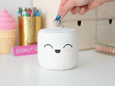 用超轻粘土DIY一个超萌的存钱罐