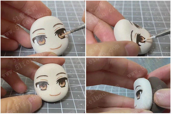 3d动漫人偶教程立体q版太宰治软陶泥偶