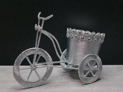 废物利用DIY，装饰工艺自行车花瓶的做法图解