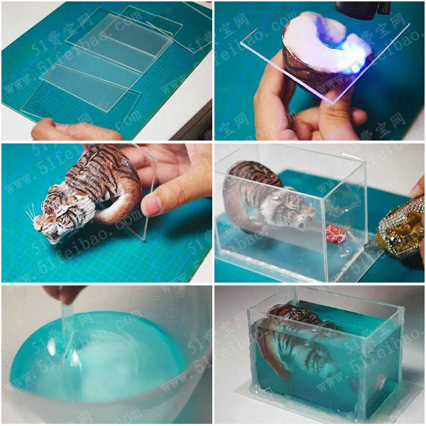 如何用水晶滴胶做礼物水晶滴胶滴胶水下猛虎