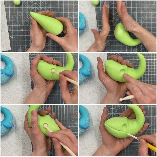 下面是制作黏土鲸鱼先生的方法图解,喜欢它