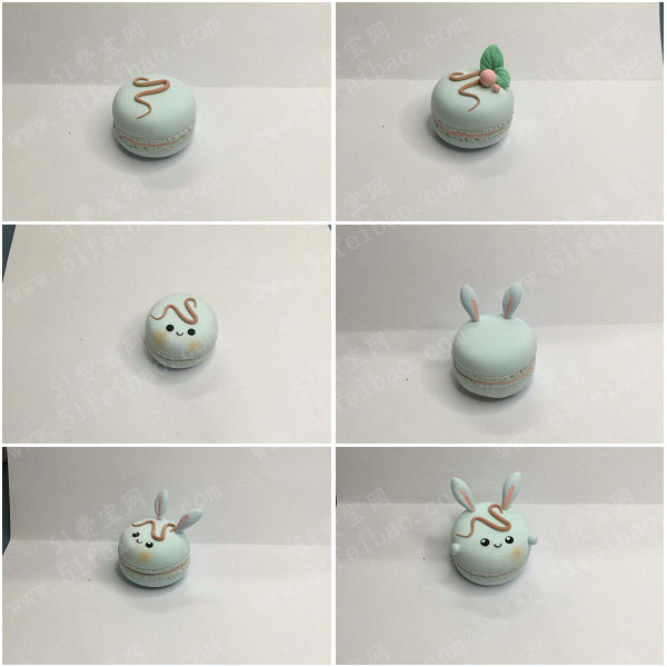 粘土陶艺手作教程,diy萌萌 兔兔马卡龙