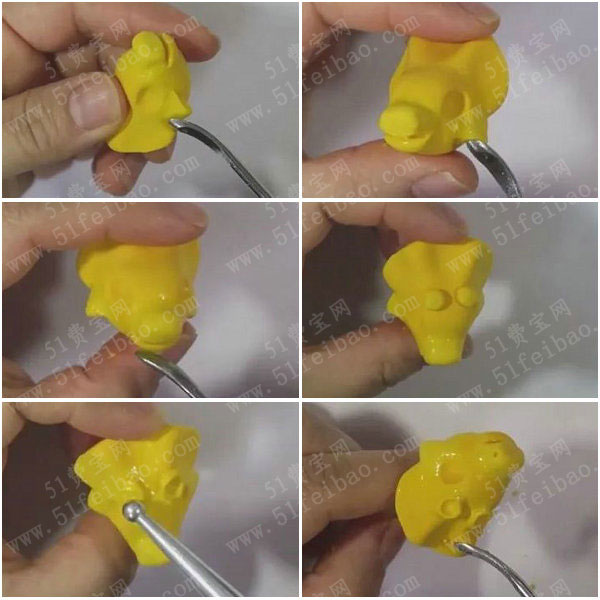 粘土恐龙玩偶制作教程diy黏土三角龙图解
