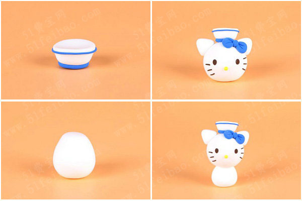 黏土凯瑟猫粘土海军服hellokitty的制作教程
