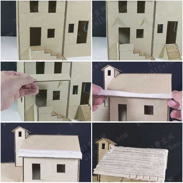 微型DIY房屋教程，使用硬纸板做手工乡间小屋