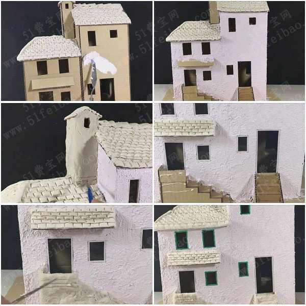 微型DIY房屋教程，使用硬纸板做手工乡间小屋