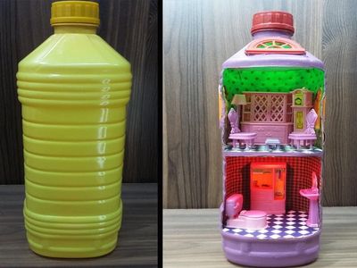 制作玩偶之家，塑料瓶DIY玩具娃娃屋