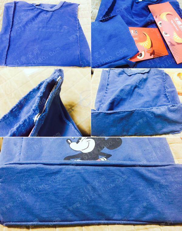 旧衣服改造diy米老鼠背包