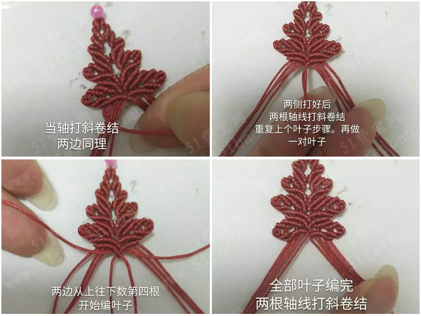 diy中国结艺,好看的手编复古风树叶流苏书签 - 手工小