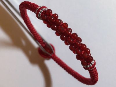 串珠手工作品,DIY串珠玛瑙手绳