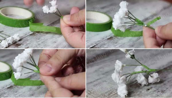 手工制作折纸满天星花,纸巾花满天星的折法图解