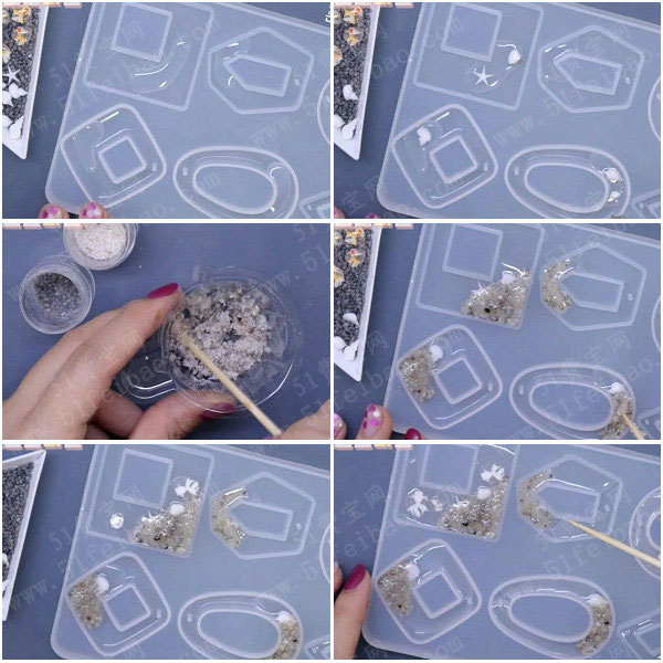 水晶滴胶饰品教程diy唯美迷你水族缸耳环