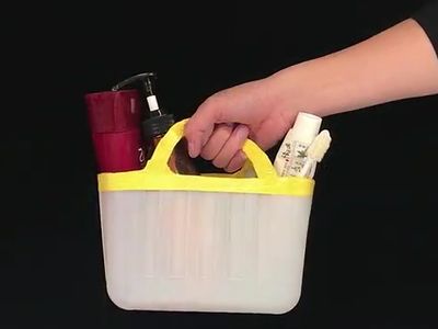 没用的塑料盒改改做DIY澡堂洗浴篮