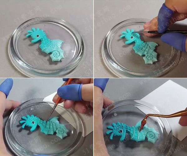 海马手工制作方法,diy软陶装饰海马宝宝方法图解