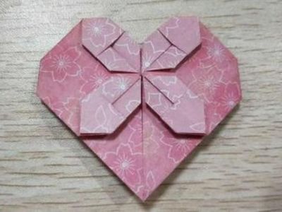 心形折纸教程,折纸心花怒放图解