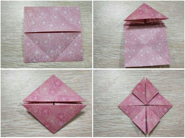 心形折纸教程,折纸心花怒放图解