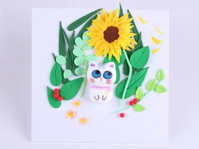 超萌的粘土卡通清新可爱猫咪拼贴画