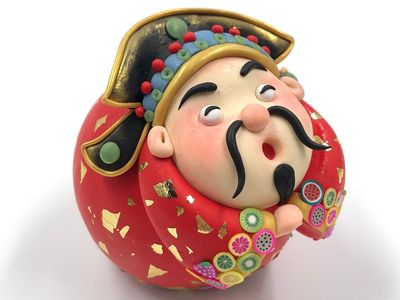 手工DIY软陶泥新年喜庆财神爷摆件教