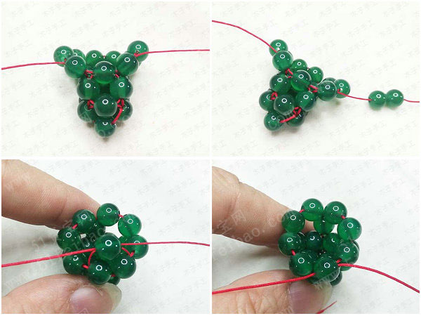 教你玉线手工编绳diy水晶葡萄手机挂件的方法