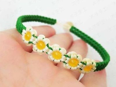 美美哒编绳手链夏日清新小雏菊手链编织教程