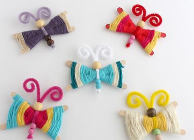 假期的手工作业：DIY毛线漂亮蝴蝶